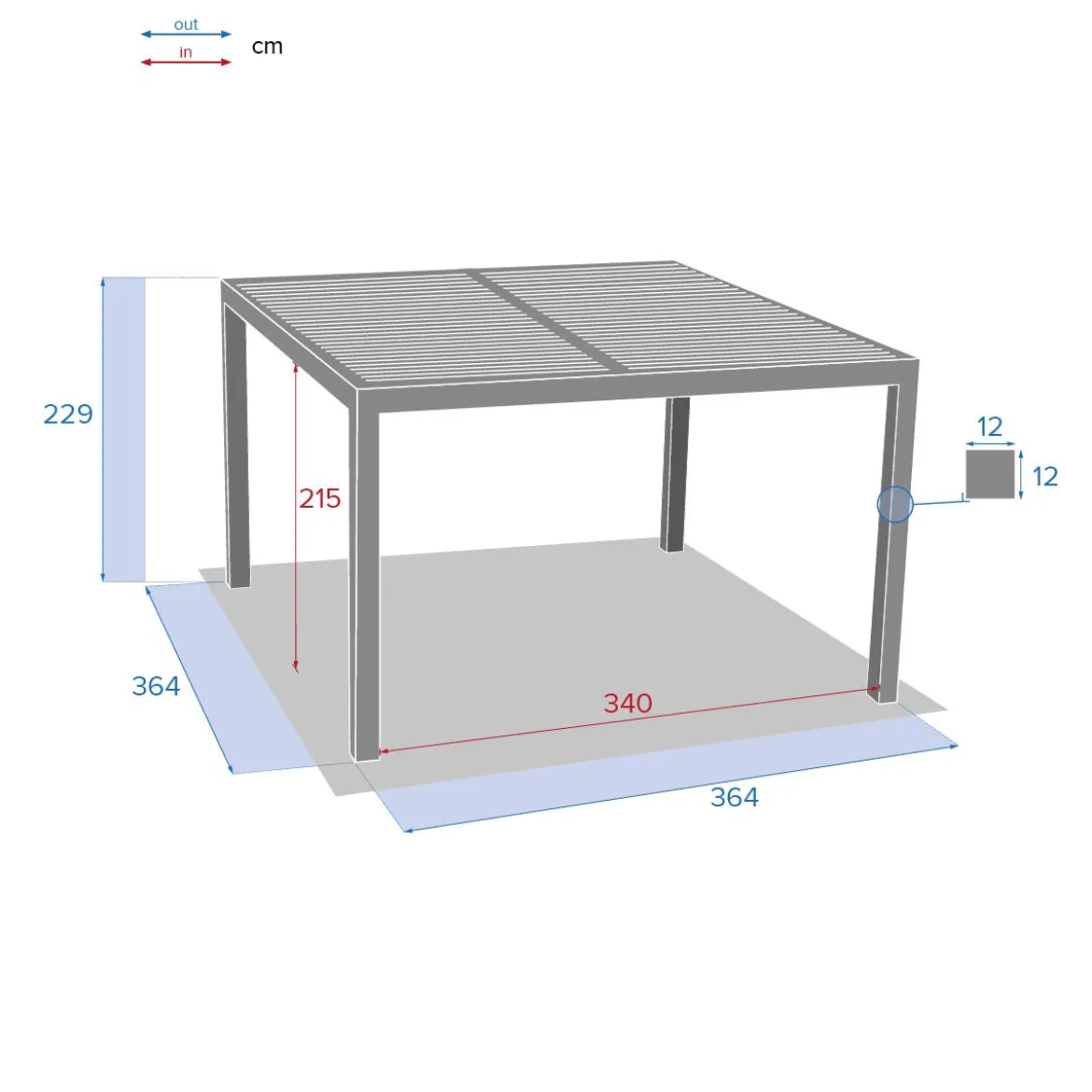 PERGOLA MAJAE 3.6X3.6M BASE