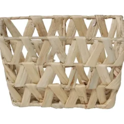 PETIT PANIER EVASE AVEC POIGNEES JACINTHE TRESSEE NATURAL