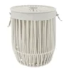 PETITE PANIERE A LINGE AVEC COUVERCLE FACON CORDE BLANC