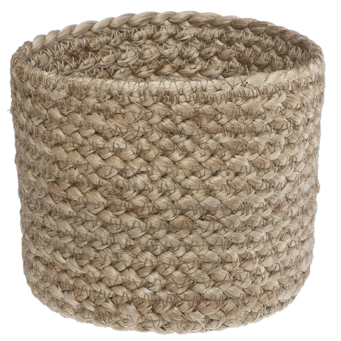 PETIT PANIER JUTE BLANC D.11.5X10CM