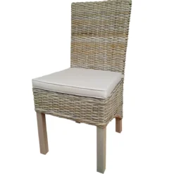 PIDIE CHAISE ROTIN AVEC COUSSIN BEIGE
