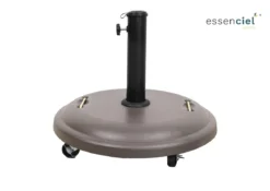 PIED PARASOL 25KG TAUPE AVEC ROULETTES BETON