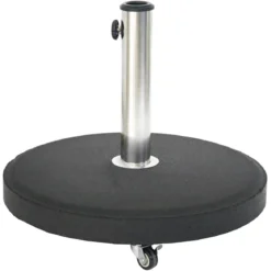 PIED PARASOL ROND 25KG ROUES NOIR
