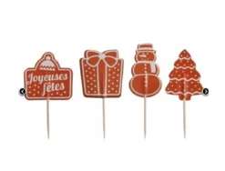 PIQUE BUCHE EN PAPIER NOEL X24 PIECES