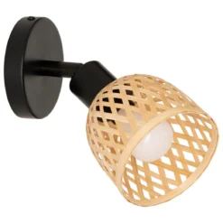 PLAFONNIER APPLIQUE BAMBOU LIO NATUREL D.10CM