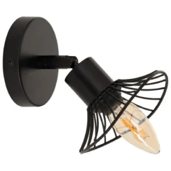 PLAFONNIER APPLIQUE METAL ADELIA NOIR D.10CM