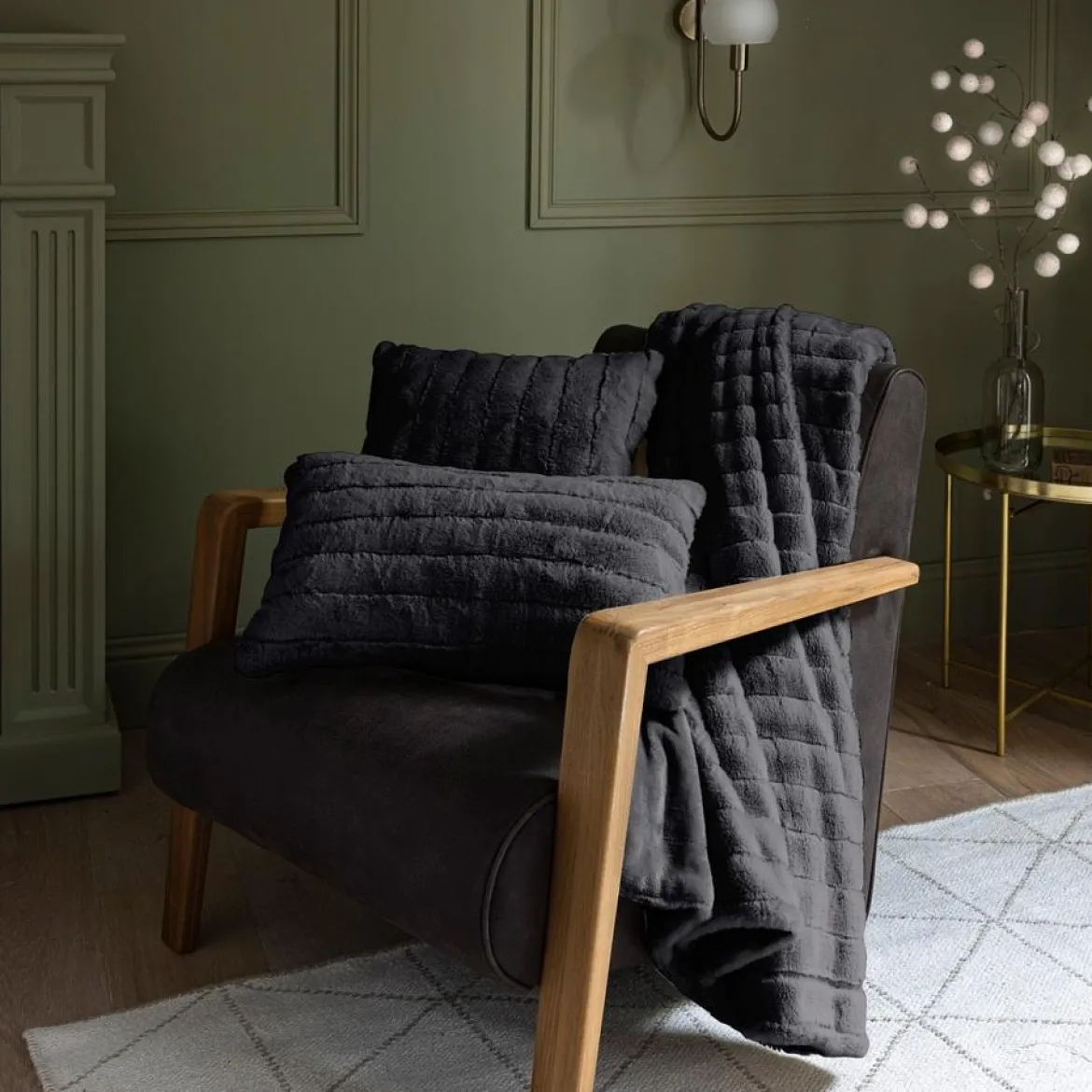 PLAID COTELE SENSATION LAPIN 150X200CM ANTHRACITE