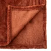 PLAID FLANEL BRUSH ZOA TERRACOTTA 125X150CM