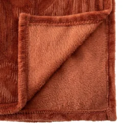PLAID FLANEL BRUSH ZOA TERRACOTTA 125X150CM