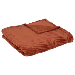 PLAID FLANEL BRUSH ZOA TERRACOTTA 125X150CM