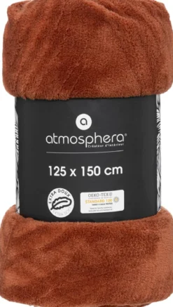 PLAID FLANEL BRUSH ZOA TERRACOTTA 125X150CM