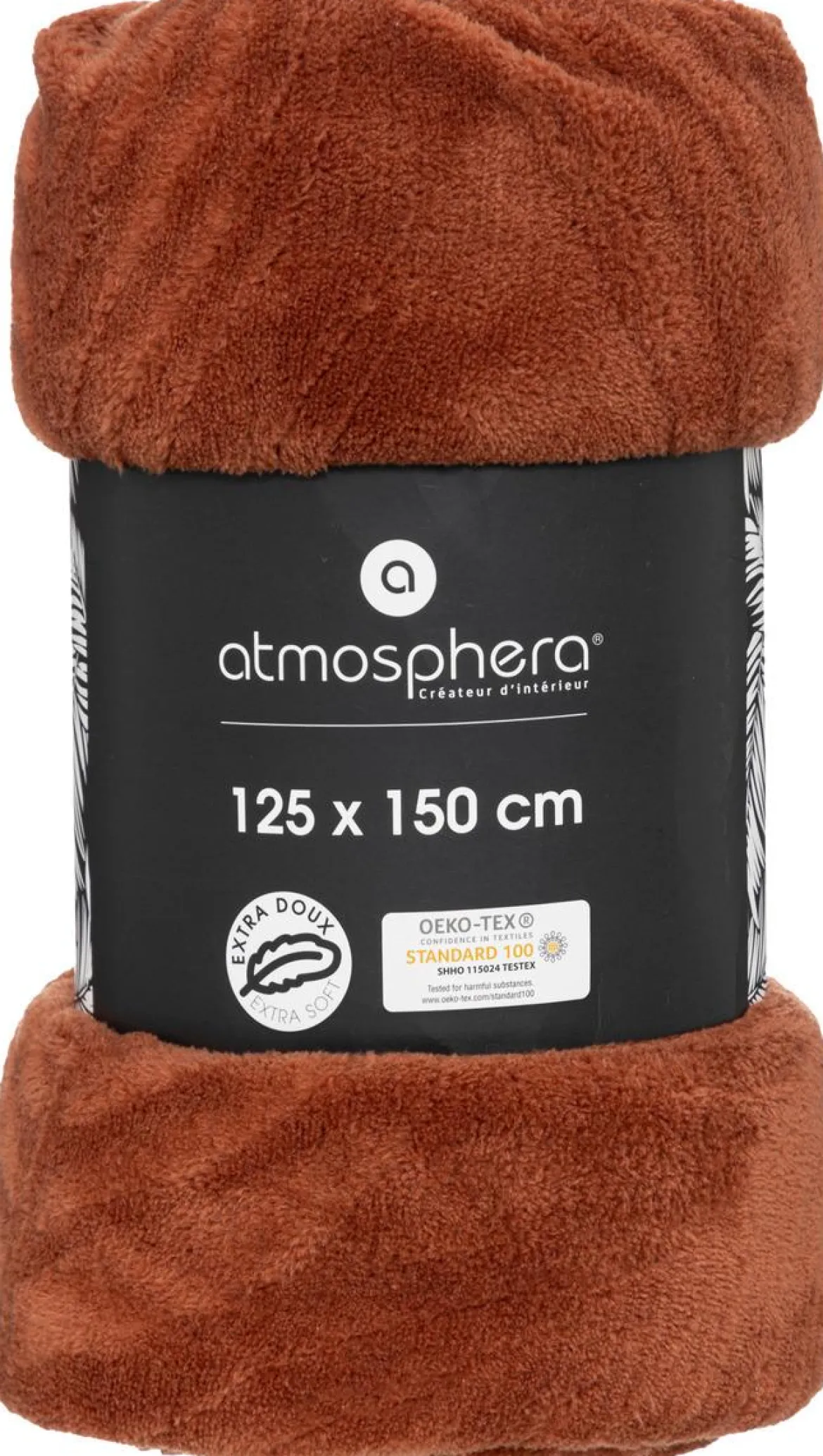 PLAID FLANEL BRUSH ZOA TERRACOTTA 125X150CM