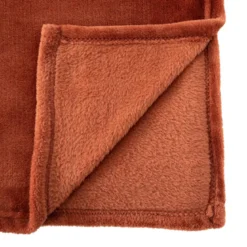 PLAID FLANEL UNI TERRACOTTA 180X230CM