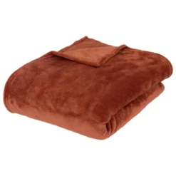 PLAID FLANEL UNI TERRACOTTA 180X230CM