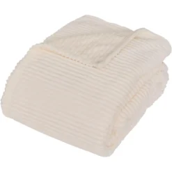 PLAID FLANELLE COTELE ARUM IVOIRE 240X220CM