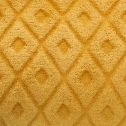 PLAID FLANELLE 3D LOSANGE OCRE 180X230CM
