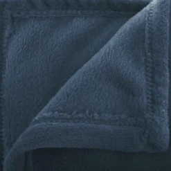 PLAID FLANELLE UNIE FLANOU BLEU 125X150CM
