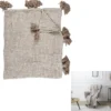 PLAID NID ABEILLE ET POMPONS BEIGE 150X125CM