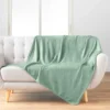 PLAID 125X150CM FLANELLE RELIEF UNIE NELIA SAUGE