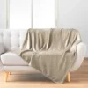 PLAID 125X150CM FLANELLE RELIEF UNIE NELIA TAUPE