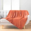 PLAID 125X150CM FLANELLE RELIEF UNIE NELIA TERRACOTTA
