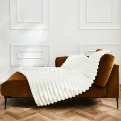 PLAID 125X150CM IMITATION BOUDOIR NATUREL
