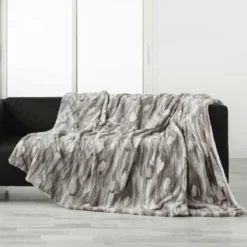 PLAID 125X150CM IMITATION FOURRURE SHERPA CARIBOU
