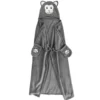 PLAID CAPUCHE 100X120CM FLANELLE UNIE BRODERIE SINGE