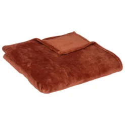 PLAID FLANEL UNI TERRACOTTA 130X180CM