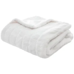 PLAID FOURRURE MANOIR BLANC 120X160CM