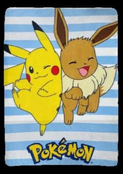 PLAID POLAIRE POKEMON RAYE 100X140CM