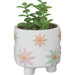 PLANTE ARTIFICIELLE AVEC POT CERAMIQUE BLANC 10X10X10CM