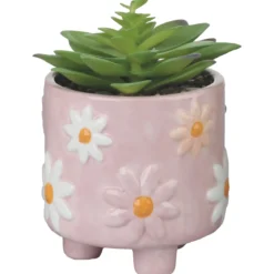 PLANTE ARTIFICIELLE AVEC POT CERAMIQUE ROSE 10X10X10CM