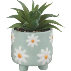 PLANTE ARTIFICIELLE AVEC POT CERAMIQUE VERT 10X10X10CM