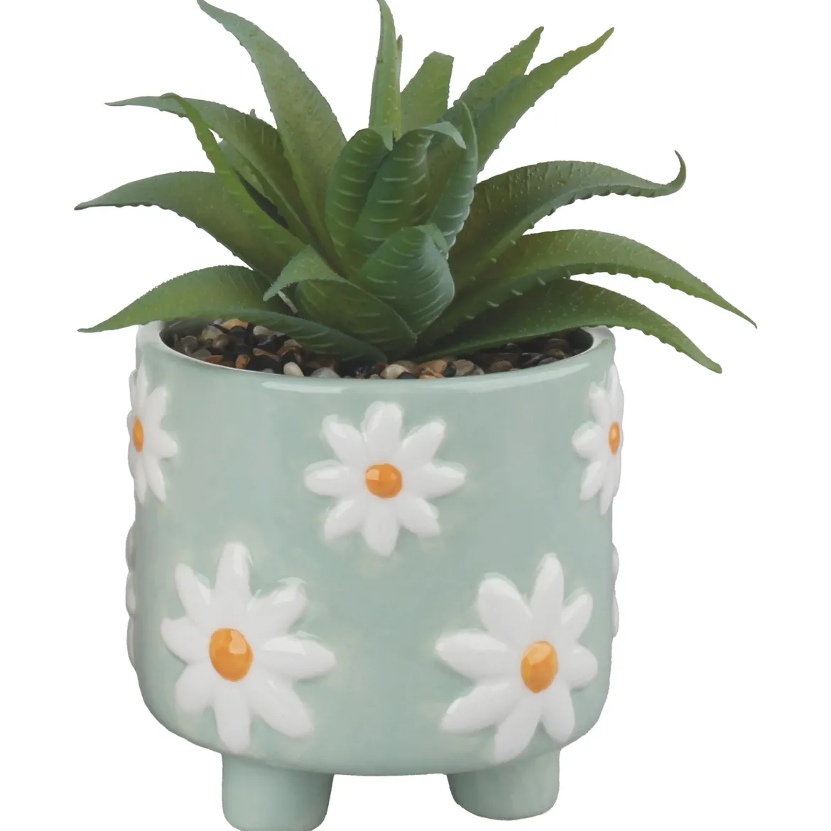 PLANTE ARTIFICIELLE AVEC POT CERAMIQUE VERT 10X10X10CM