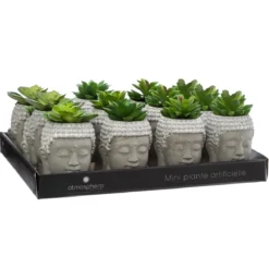PLANTE ARTIFICIELLE BOUDDHA CIMENT H.9CM