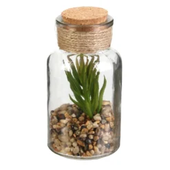 PLANTE ARTIFICIELLE FIOLE VERRE 13CM