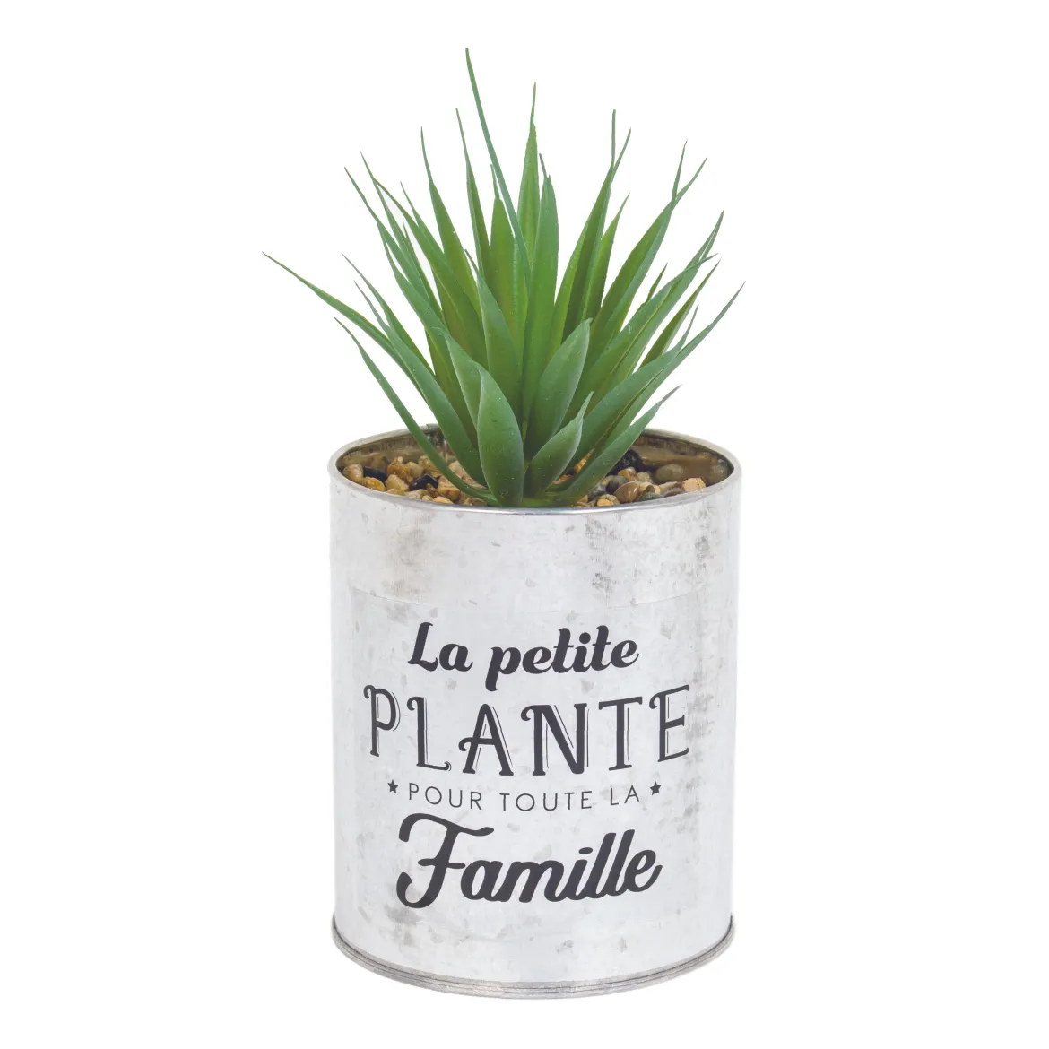 PLANTE ARTIFICIELLE SUCCULENTE POT METAL H12.5CM