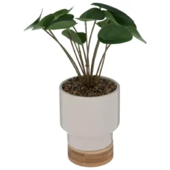 PLANTE POT CERAMIQUE BLANC H.26CM