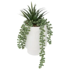 PLANTE VISAGE POT CIMENT BLANC H.25CM