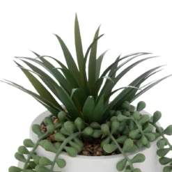 PLANTE VISAGE POT CIMENT BLANC H.25CM
