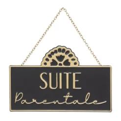 PLAQUE PORTE METAL NIGHT 20X13CM
