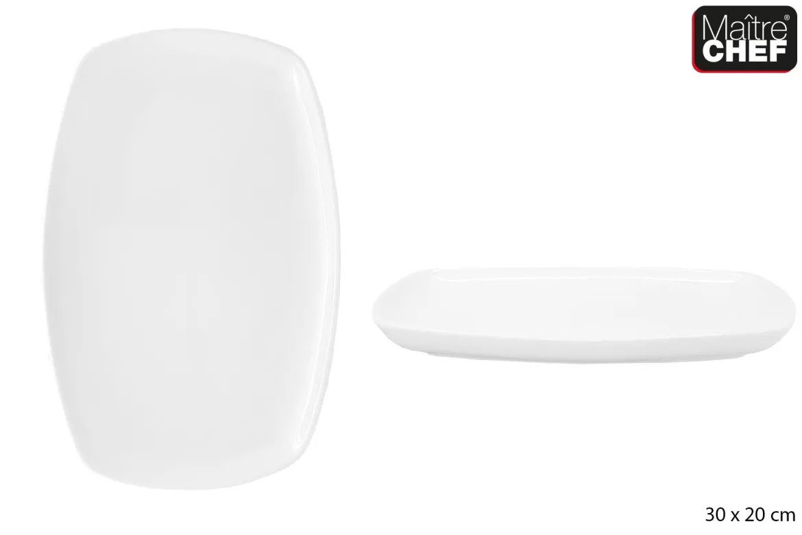 PLAT BLANC RECTANGLE PORCELAINE 30X20CM