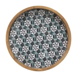PLATEAU BOIS ALICANTE MULTICOLORE D.34.5X6CM