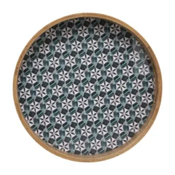 PLATEAU BOIS ALICANTE MULTICOLORE D.34.5X6CM