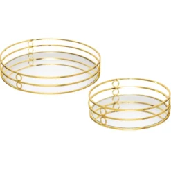 PLATEAU DORE MIROIR FEEL D.20X3.2CM