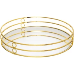 PLATEAU DORE MIROIR FEEL D.20X3.2CM