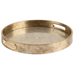 PLATEAU ELYA VERRE RESINE OR D.35.7X4CM