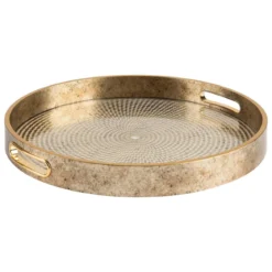 PLATEAU ELYA VERRE RESINE OR D.35.7X4CM