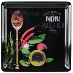 PLATEAU MELAMINE ARDOISE L 30 CM L 30 CM